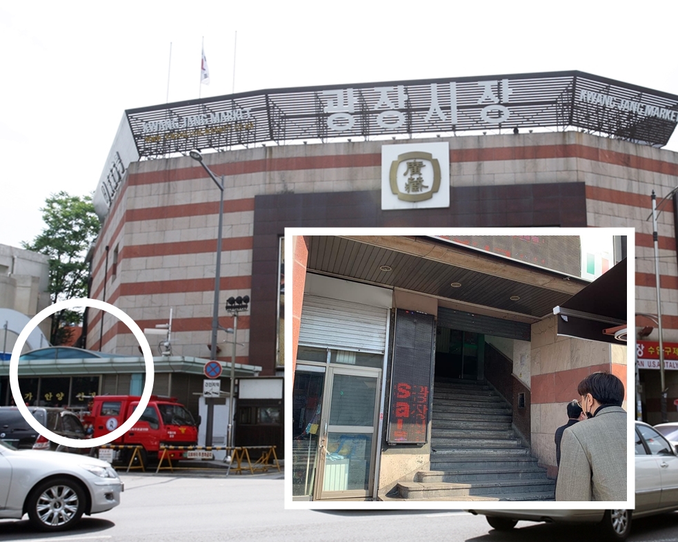 廣藏市場2樓輸入古著樓梯左邊入口位置標示