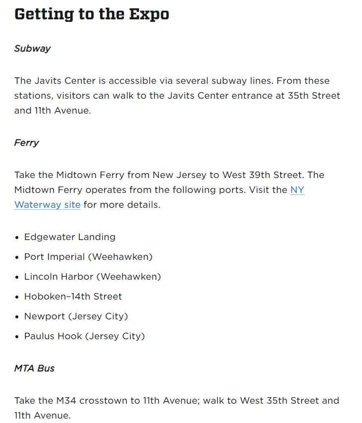 紐約馬拉松expo交通