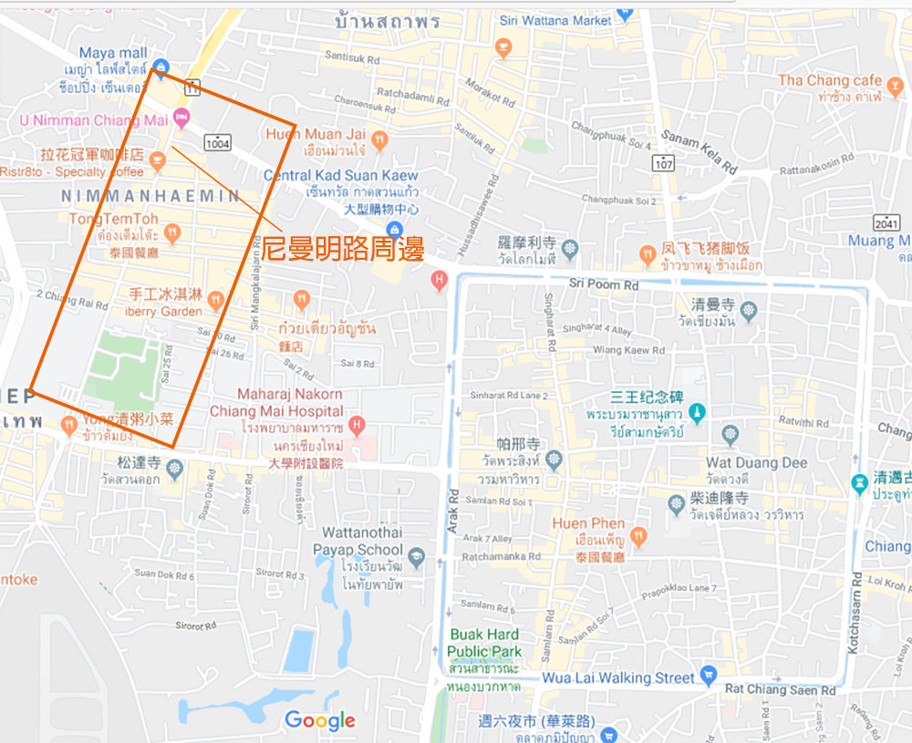 泰國 清邁 尼曼明路 One Nimman商場地圖