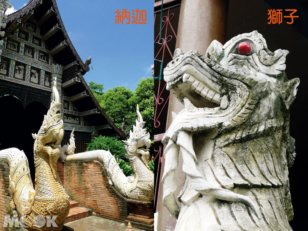 泰國 清邁 寺廟 古城區 蘭那寺廟 蘭那藝術 Lanna 泰北 蘭那佛像 屋簷 納迦 獅子