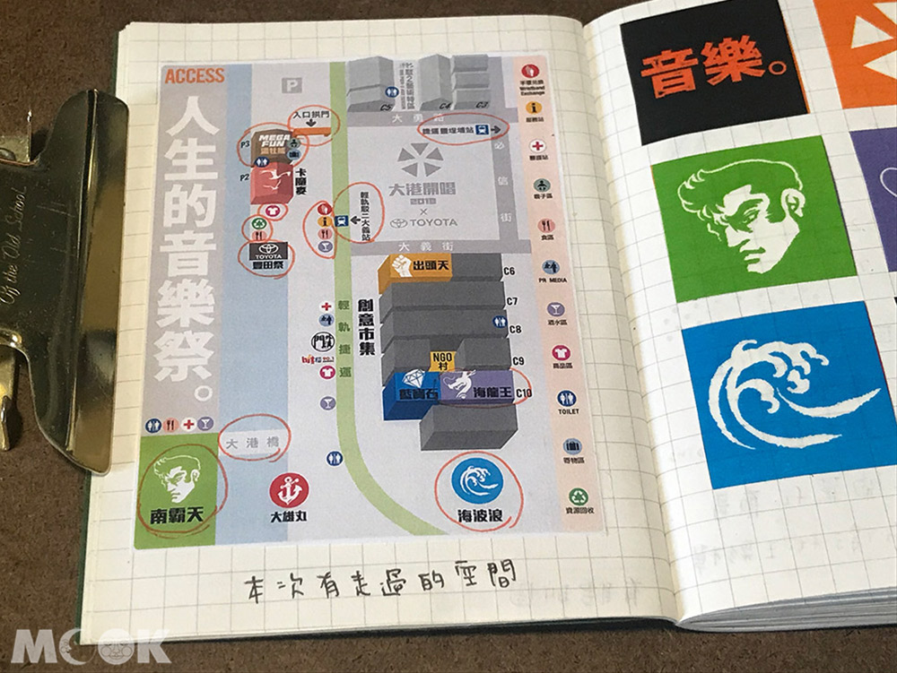 旅行 手帳 筆記本  地圖 音樂祭 高雄 大港開唱