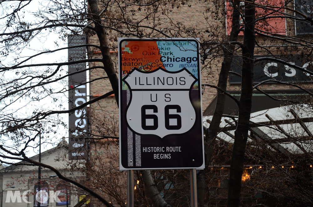 芝加哥的66號公路路標
