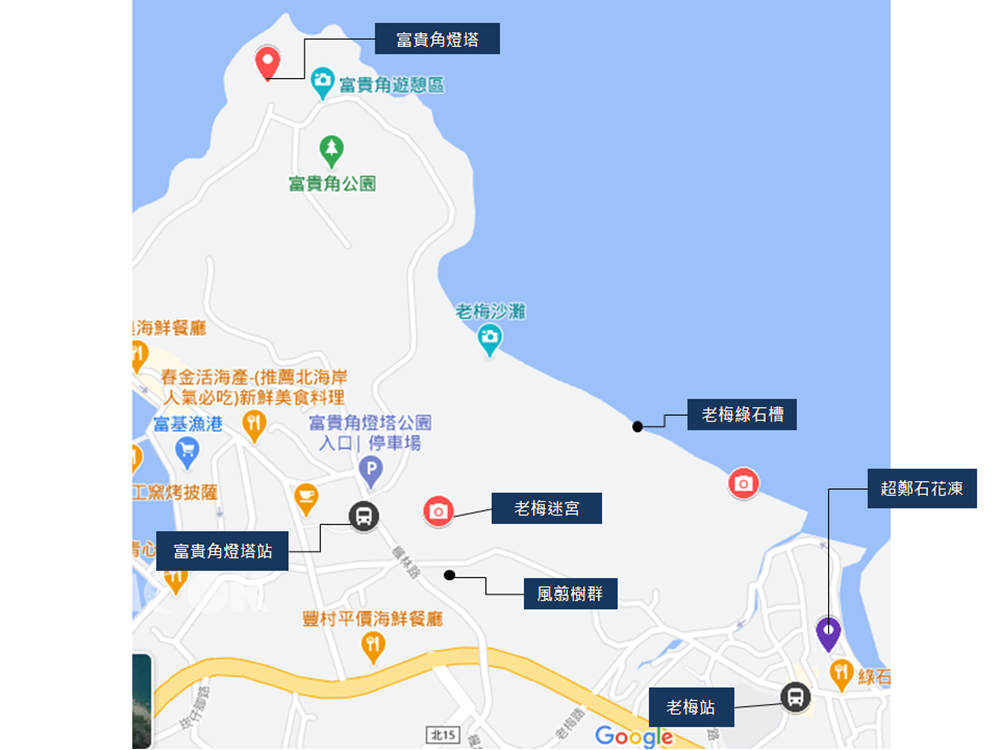 富貴角公園行程地圖