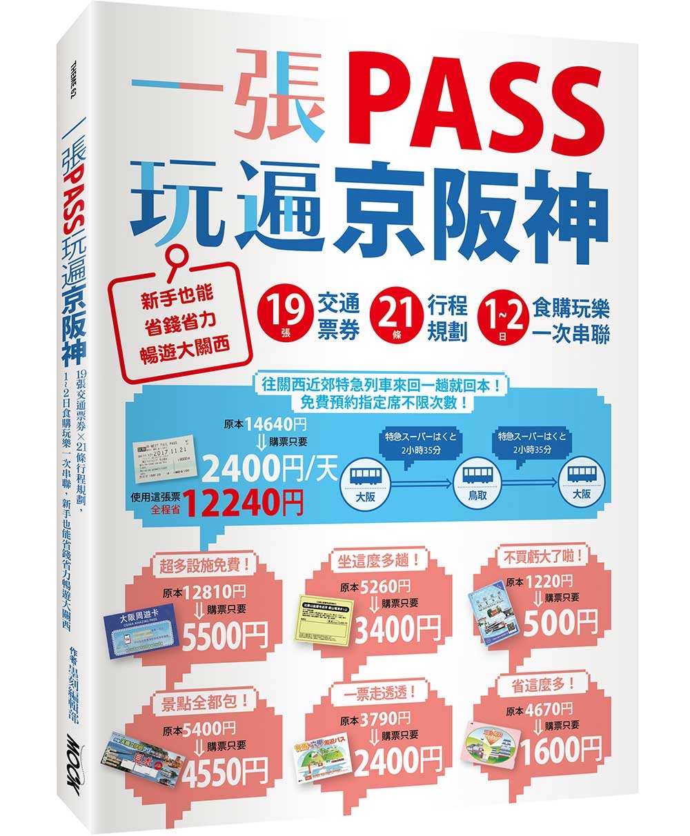 一張PASS玩遍京阪神：19張交通票券x21條行程規劃，1～2日食購玩樂一次串聯，新手也能省錢省力暢遊大關西